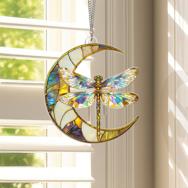 Dragonfly On the Moon Suncatcher Acrylic Hanging TQN4426AS