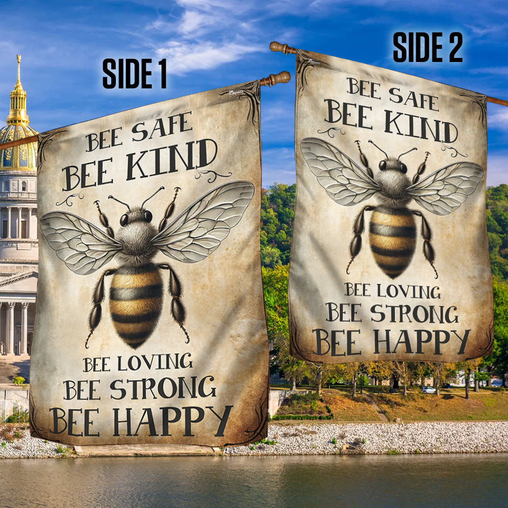 BEE Vintage Flag Bee Strong Bee Happy Bee Kind MLN2965F
