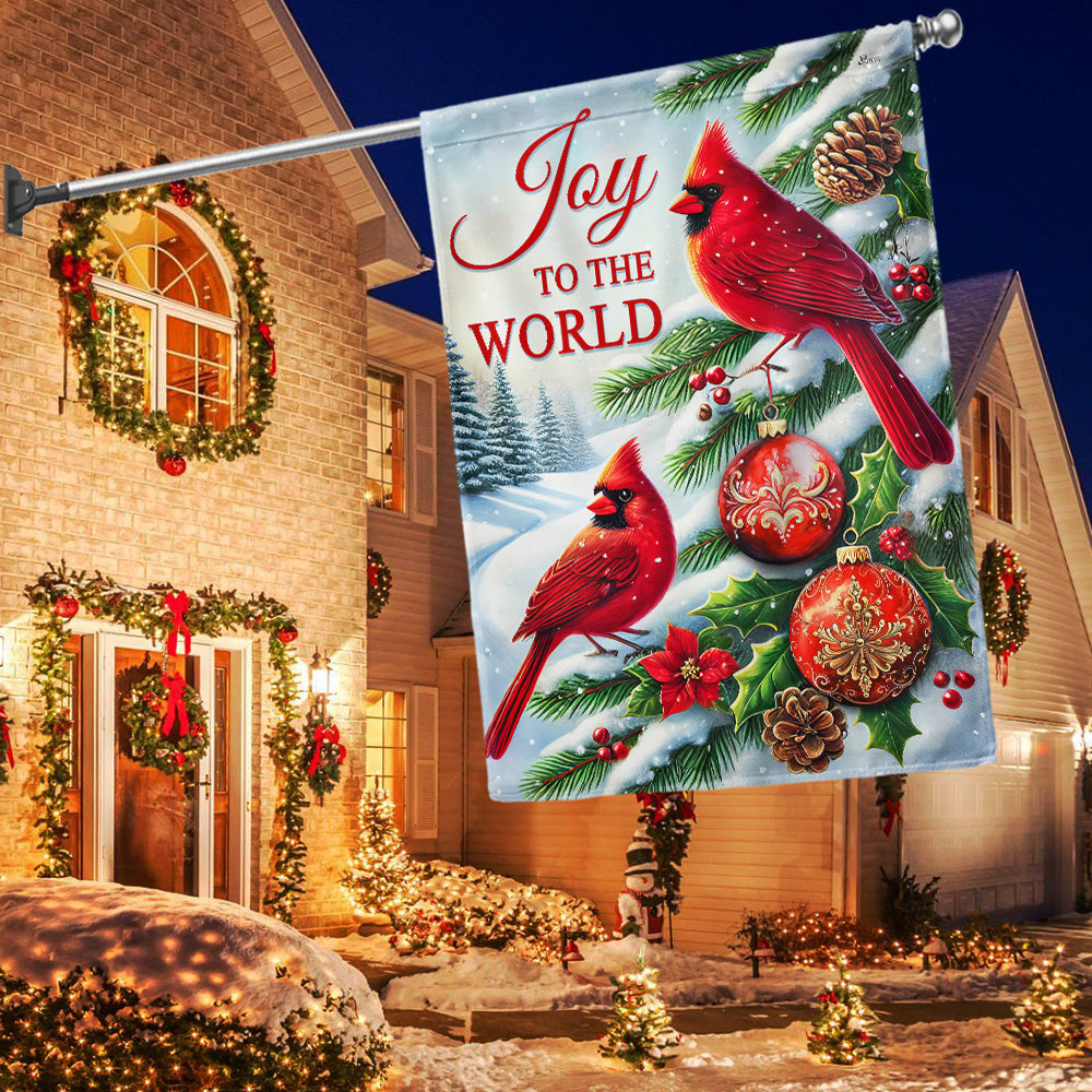 Cardinal Christmas Joy To The World Flag MLN4256F