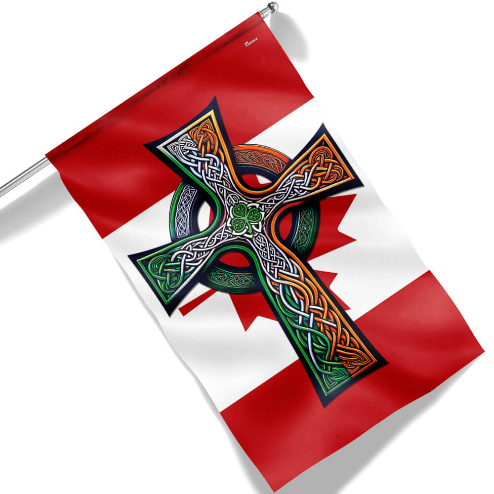 Irish Celtic Knot Cross St. Patrick’s Day Canada Irish Canadian Flag TPT2609F