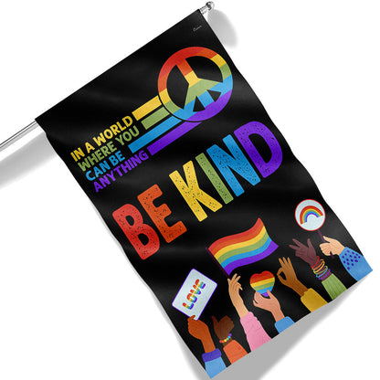 Be Kind LGBT Pride Peace Sign Flag MLN3174F