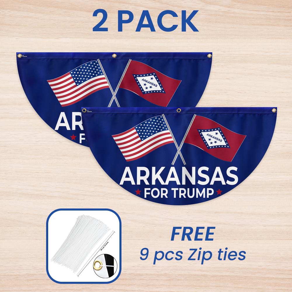 Arkansas For Trump 2024 Non-Pleated Fan Flag MLN3405FLv2