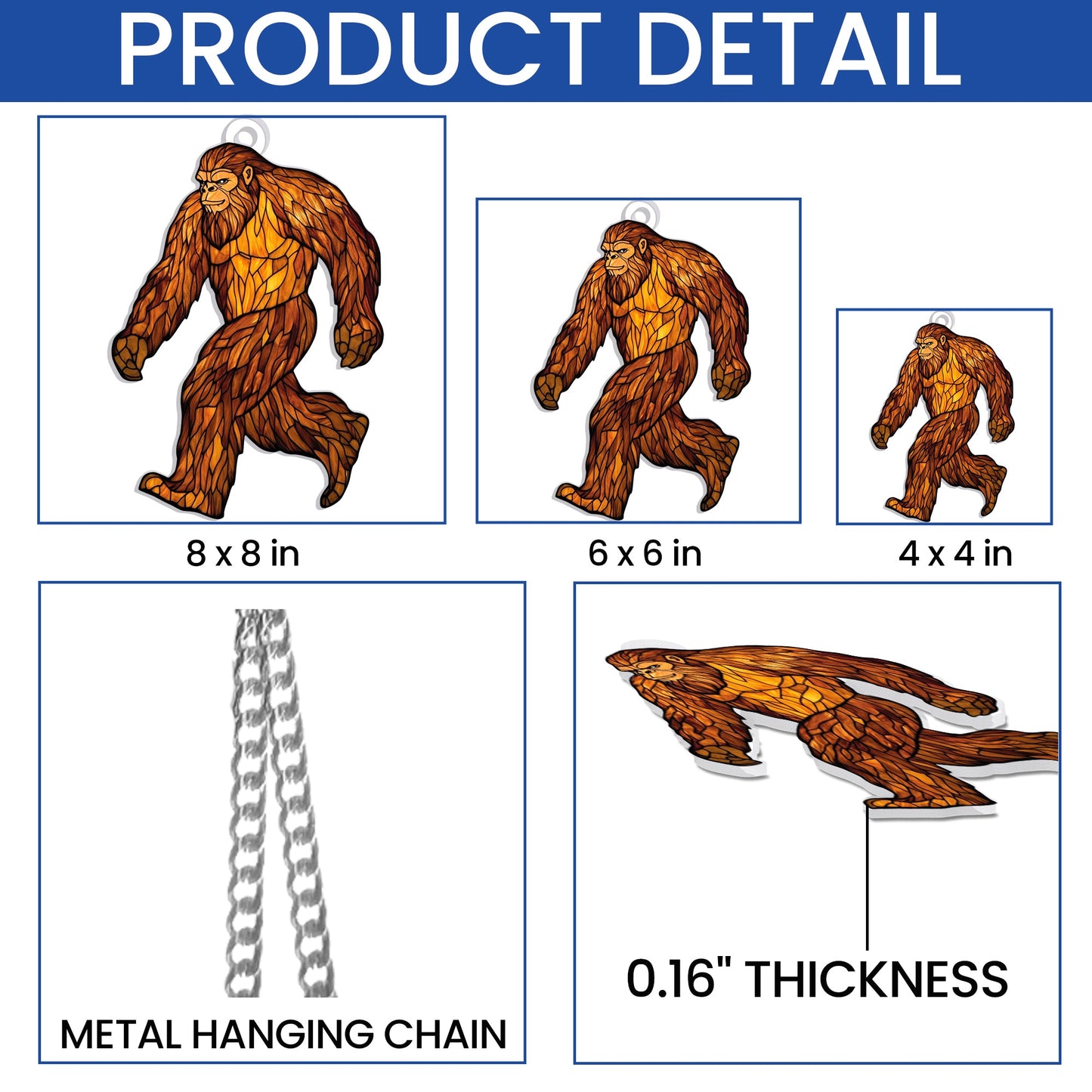 Sasquatch Bigfoot Acrylic Suncatcher Hanging Sign MLN4502AS