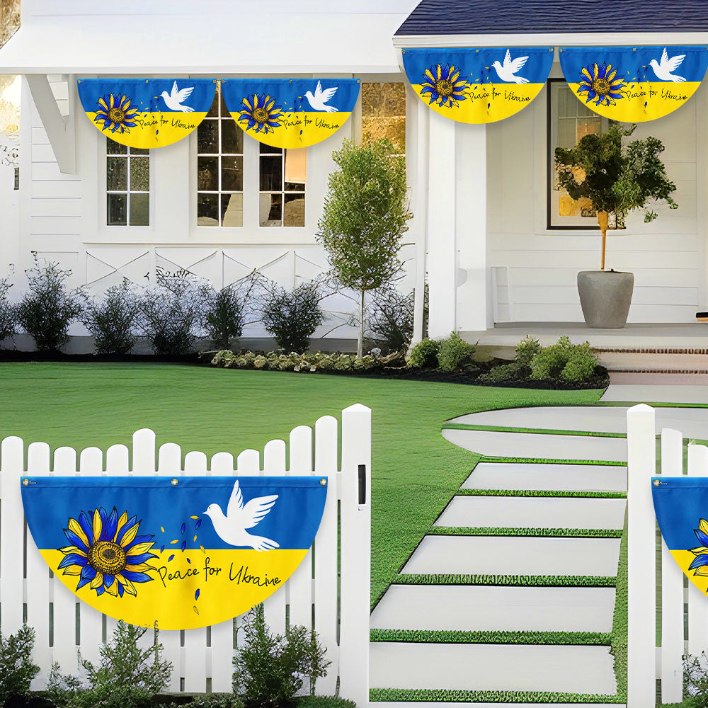 Peace For Ukraine Non-Pleated Fan Flag TQN4935LTH