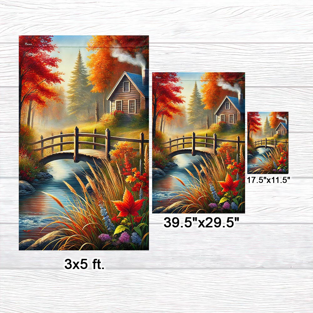 Beautiful Fall Nature Scenery Flag TQN3794F