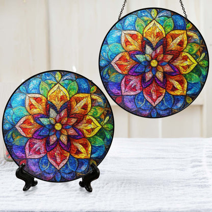 Mandala Stained Glass Suncatcher TQN5187HVN