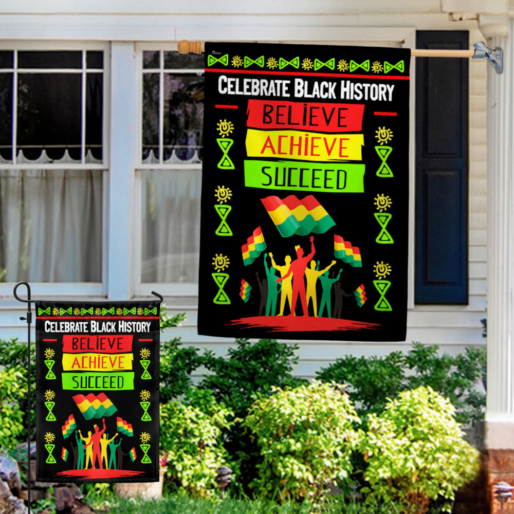 Black History Month Believe  Achieve Succeed Flag MLN840F