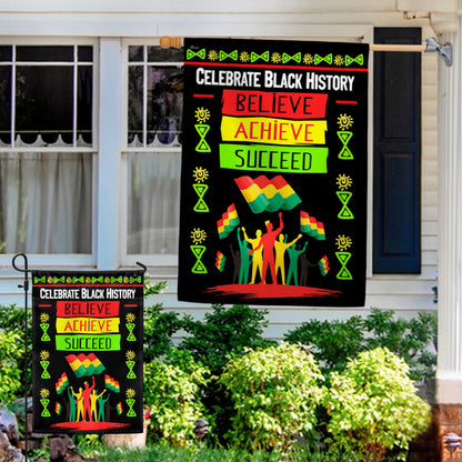 Black History Month Believe  Achieve Succeed Flag MLN840F